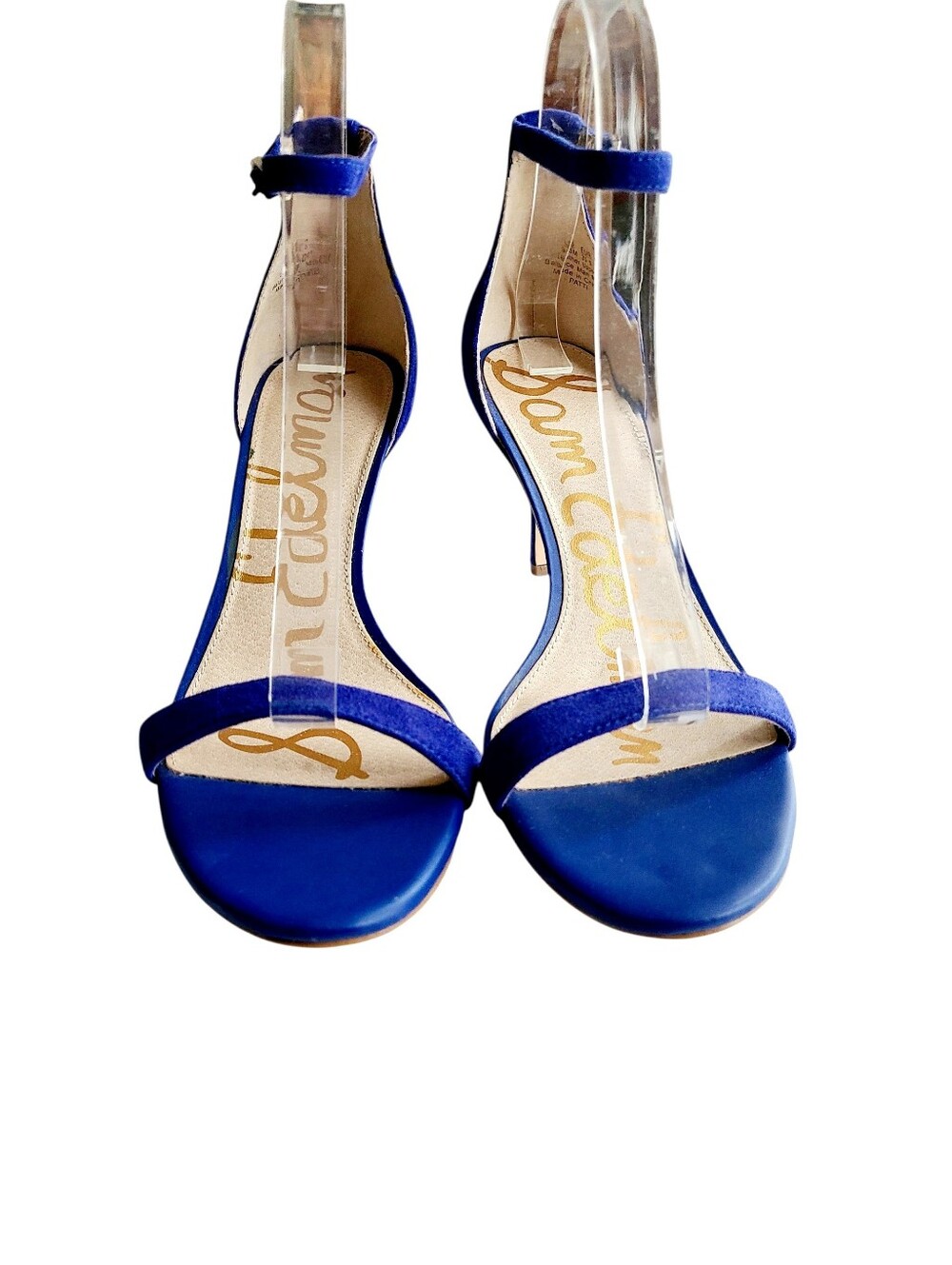 NWOT Sam Edelman "Patti" Vibrant Blue Suede  Naked 3" Heels Sandals